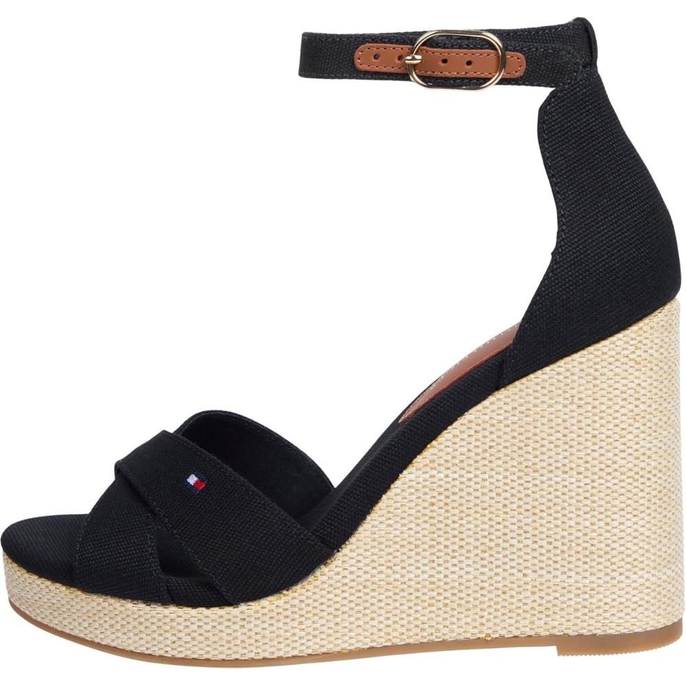 imageTommy Hilfiger Femme Flag High Wedge Espad Crisscross Fw0fw08661 Espadrilles compensesNoir