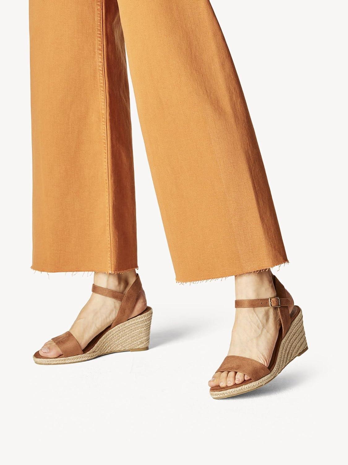 imageTamaris Femme Sandales Dame Sandales compensesTouch ItMarron Cognac