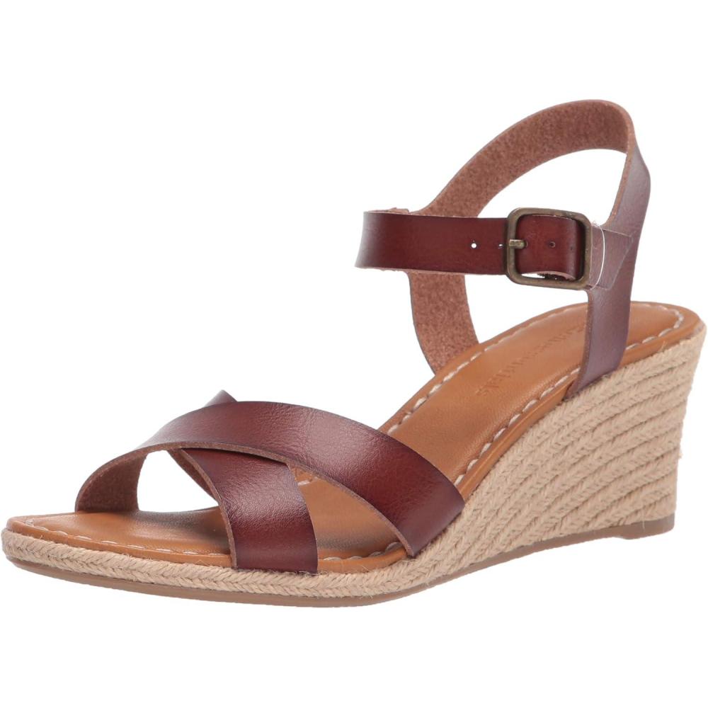 imageAmazon Essentials Sandales Espadrilles Compenses FemmeBrun