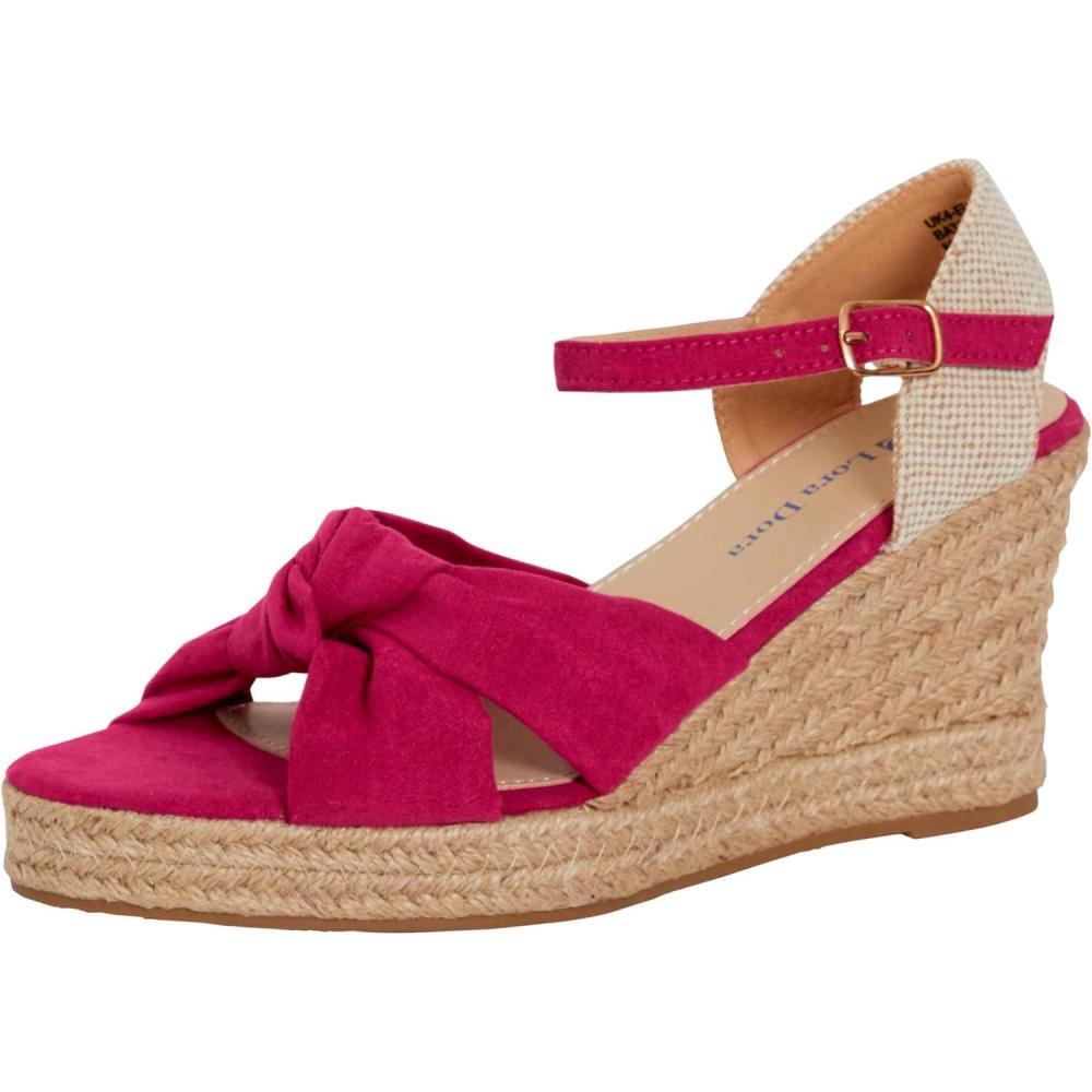 imageSandales compenses bout ouvert pour femme Espadrille Wedges Strappy Hessian Ankle Wrap Shoes Noir UK 3Rose