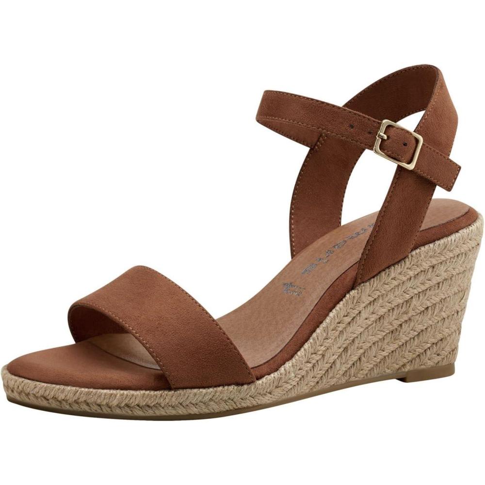imageTamaris Femme Sandales Dame Sandales compensesTouch ItMarron Cognac