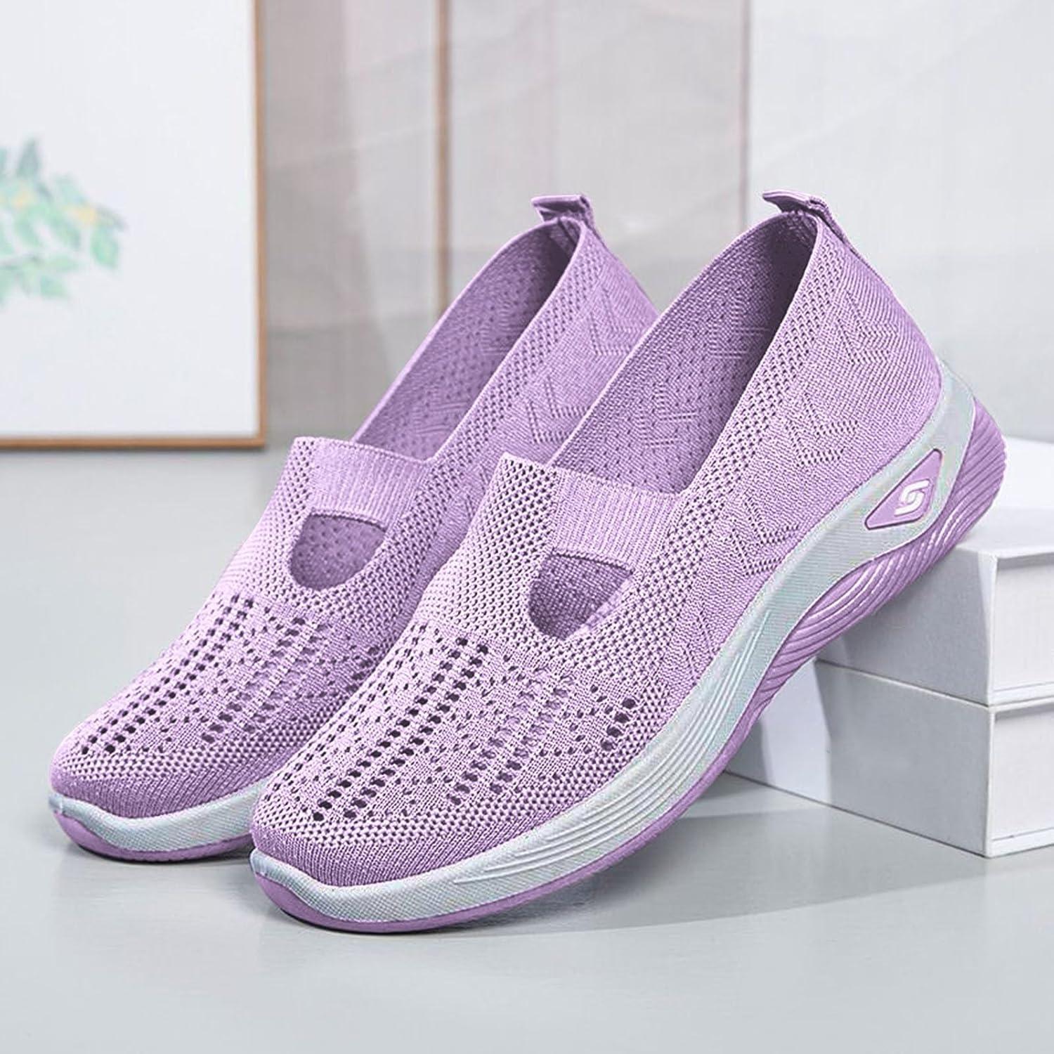 image2025 Chaussures Femmes Baskets OrthopDiques Plateforme pour Femmes Chaussuresde Sport Maille AntidRapantes Jogging Baskets OrthopDiques de Course LGRes et Respirantes Fitness Gym OutdoorA03rose