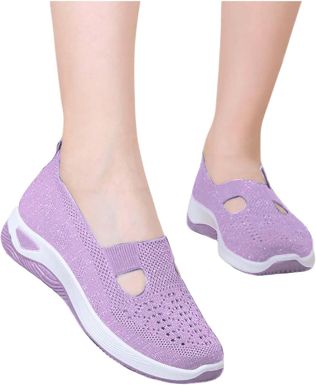 image2025 Chaussures Femmes Baskets OrthopDiques Plateforme pour Femmes Chaussuresde Sport Maille AntidRapantes Jogging Baskets OrthopDiques de Course LGRes et Respirantes Fitness Gym OutdoorA03rose