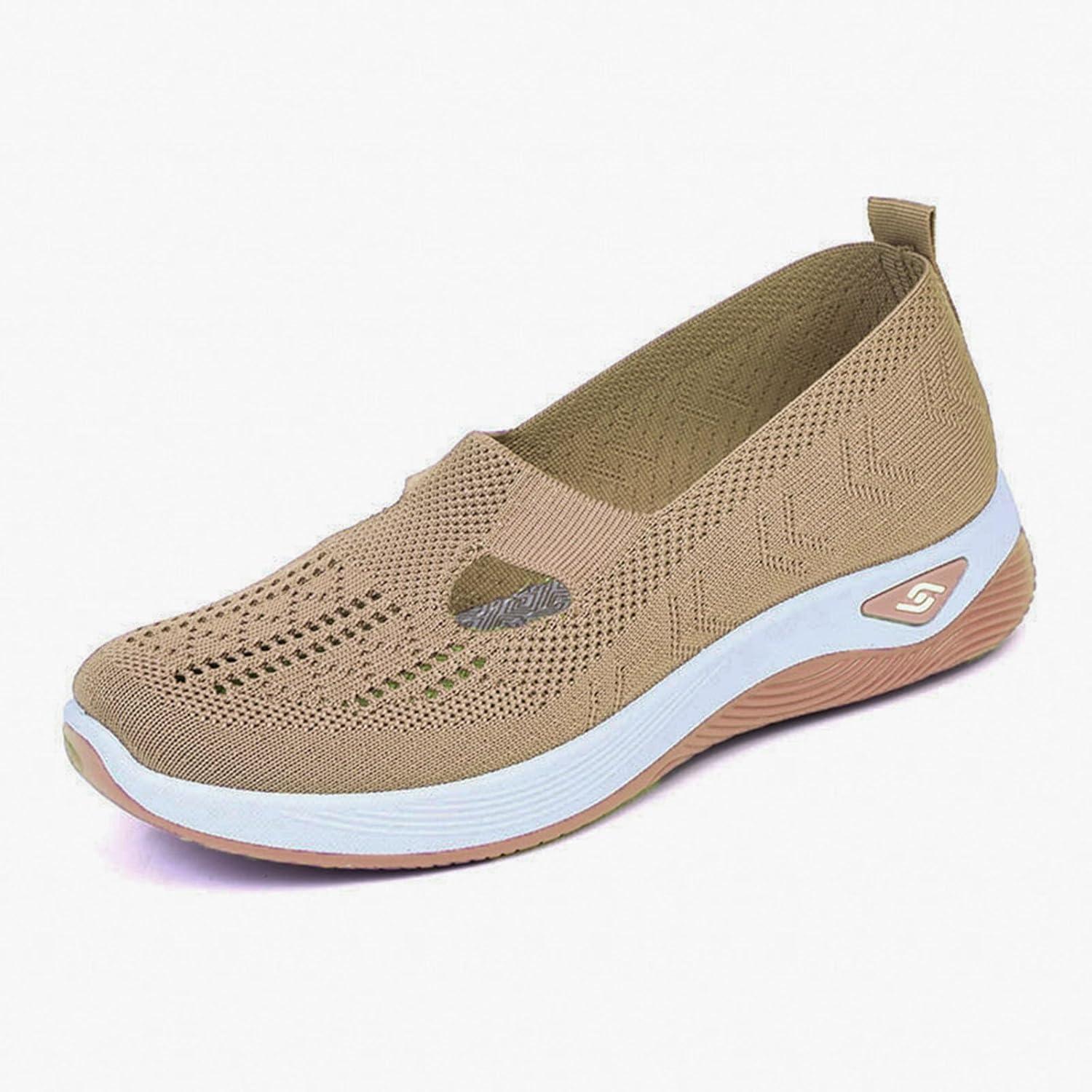 image2025 Chaussures Femmes Baskets OrthopDiques Plateforme pour Femmes Chaussuresde Sport Maille AntidRapantes Jogging Baskets OrthopDiques de Course LGRes et Respirantes Fitness Gym OutdoorA03kaki