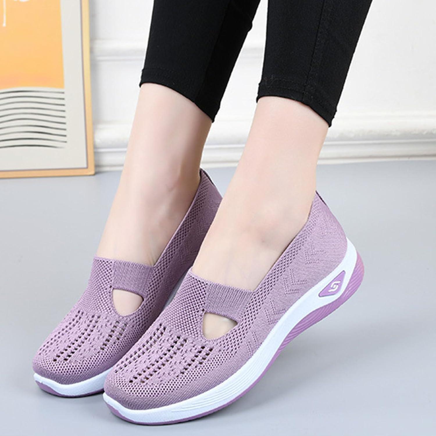 image2025 Chaussures Femmes Baskets OrthopDiques Plateforme pour Femmes Chaussuresde Sport Maille AntidRapantes Jogging Baskets OrthopDiques de Course LGRes et Respirantes Fitness Gym OutdoorA03rose