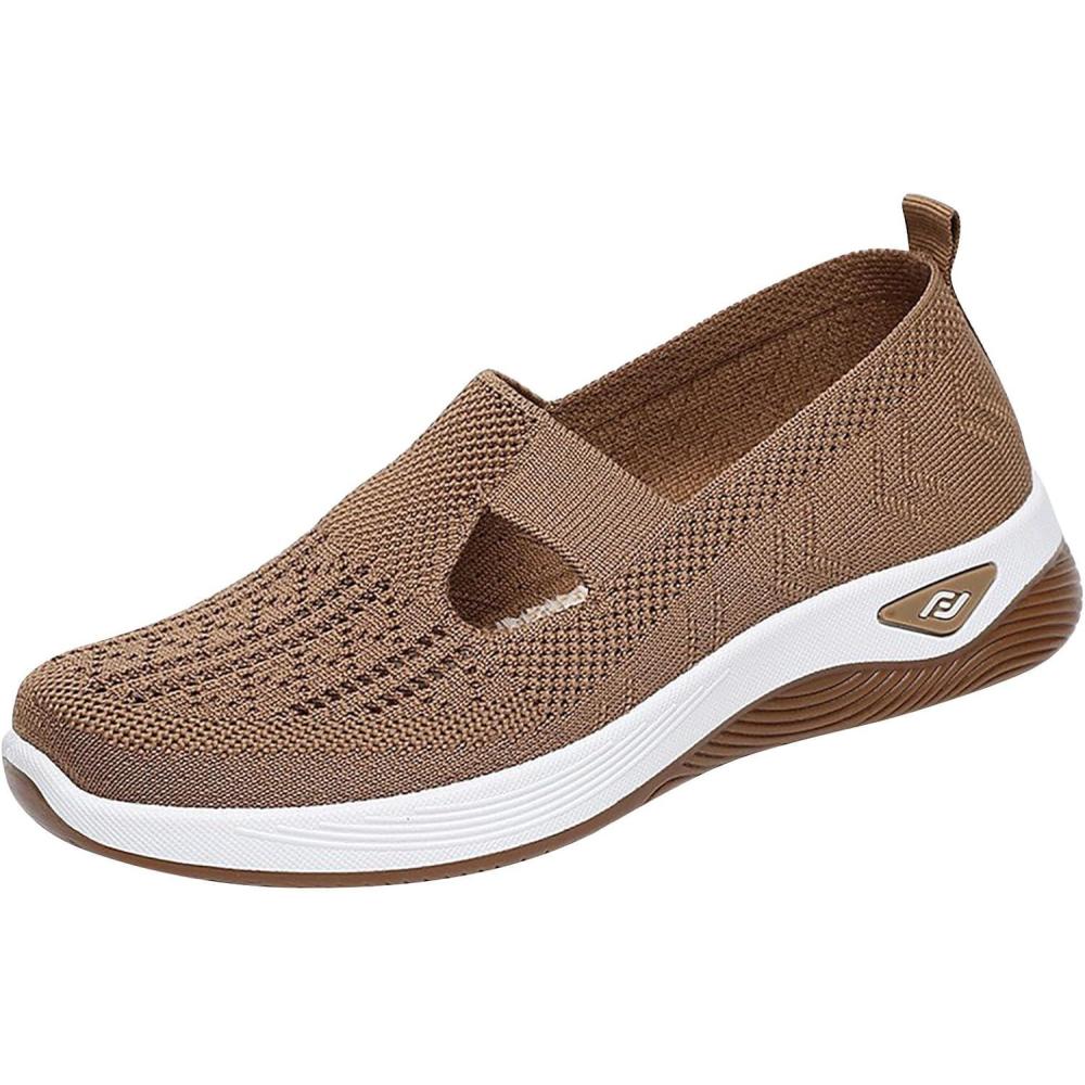 image2025 Chaussures Femmes Baskets OrthopDiques Plateforme pour Femmes Chaussuresde Sport Maille AntidRapantes Jogging Baskets OrthopDiques de Course LGRes et Respirantes Fitness Gym OutdoorA01kaki
