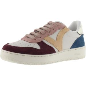 Victoria Basket Basse Madrid Effet Cuir & Pièces Multicolores Croûte De Cuir & Arrière Métallisée 1258240 pour Femme(Burdeos)