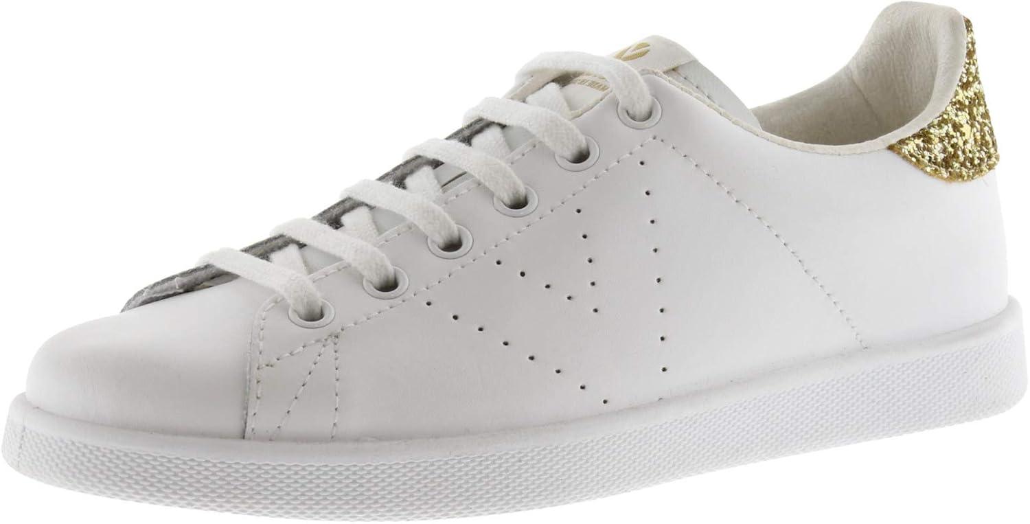 imageVictoria Basket Basse Tenis Cuir ampamp Arrire Paillet ampamp Logo Perfor 1125104 pour FillesDor
