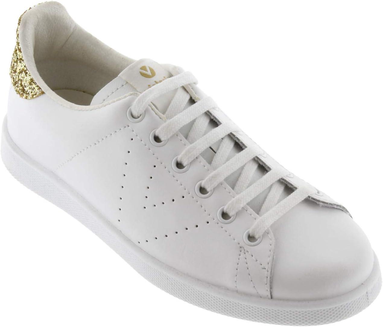 imageVictoria Basket Basse Tenis Cuir ampamp Arrire Paillet ampamp Logo Perfor 1125104 pour FillesDor