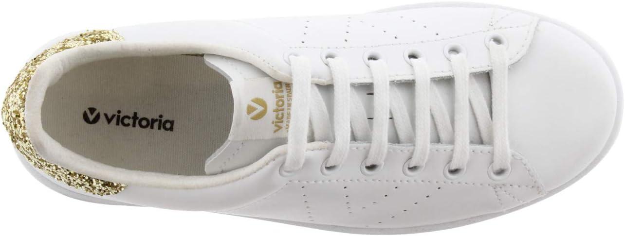 imageVictoria Basket Basse Tenis Cuir ampamp Arrire Paillet ampamp Logo Perfor 1125104 pour FillesDor