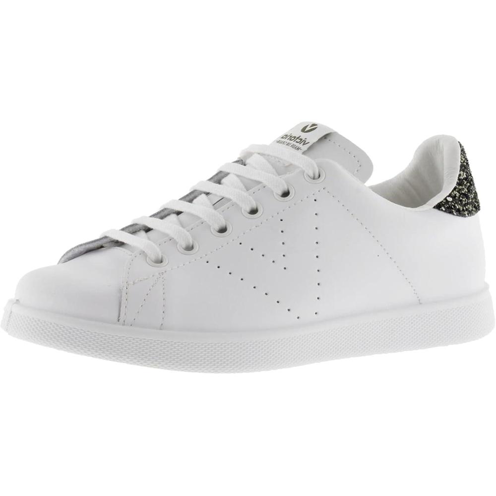 imageVictoria Basket Basse Tenis Cuir ampamp Arrire Paillet ampamp Logo Perfor 1125104 pour FillesMusgo