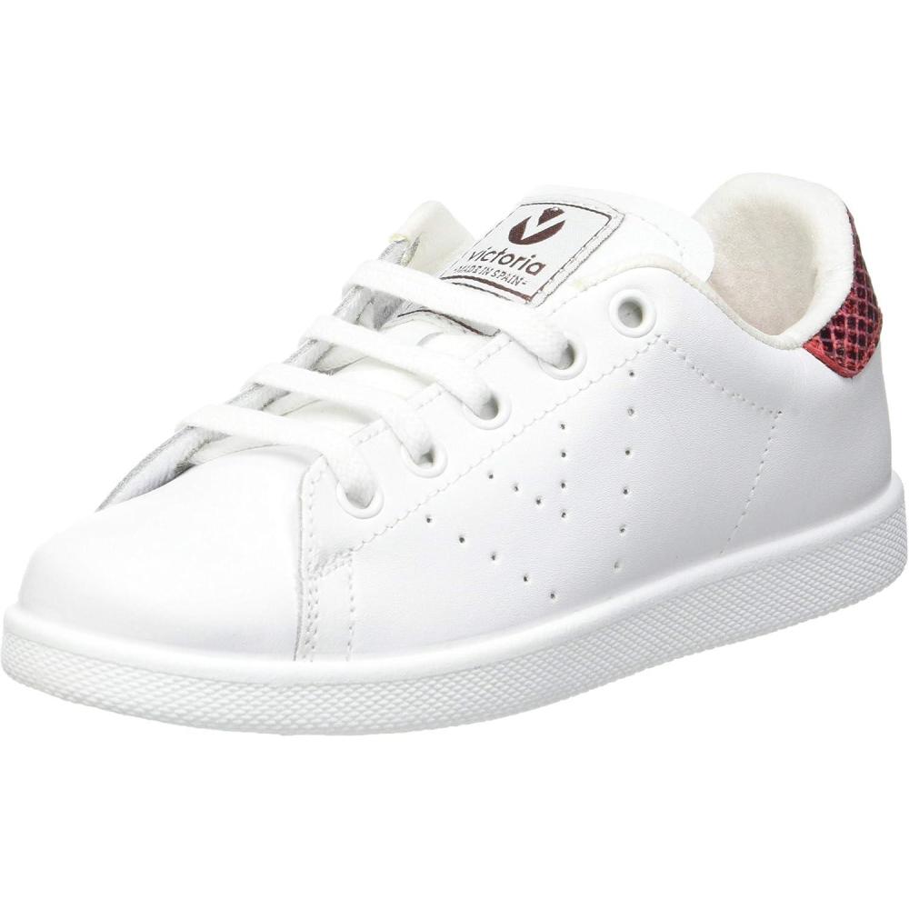 imageVictoria Basket Basse Tenis Cuir ampamp Arrire Paillet ampamp Logo Perfor 1125104 pour FillesRouge Rojo