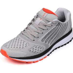 WHITIN Chaussures de Sport Running Basket Homme Femme Course Fitness Respirantes Sneakers(Gris Orange)