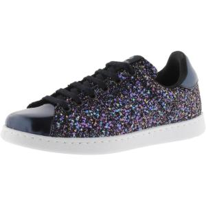 Victoria Basket Basse Tenis Paillettes & Détails Métallisés & Lacets Assortis 112558 pour Filles(Bleu Marine)