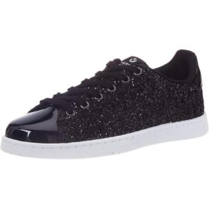 Victoria Basket Basse Tenis Paillettes & Détails Métallisés & Lacets Assortis 112558 pour Filles(Noir Negro)