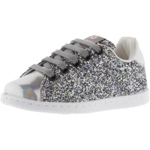 Victoria Basket Basse Tenis Paillettes & Détails Métallisés & Lacets Assortis 112558 pour Filles(Plata)