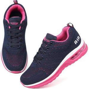 Basket Femme Chaussures de Running Sneakers Femme Basket de Marche à Coussin d&rsquo;air Respirant Chaussures de Course Légères Chaussures Mode et Sport pour Femmes Fitness Gym Jogging Outdoor Sneakers(Bleu)