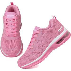 Basket Femme Chaussures de Running Sneakers Femme Basket de Marche à Coussin d&rsquo;air Respirant Chaussures de Course Légères Chaussures Mode et Sport pour Femmes Fitness Gym Jogging Outdoor Sneakers(Rose)