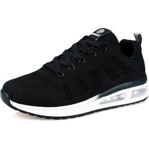 Youecci Chaussures de Course pour Femmes Légères – Chaussures de Marche Respirantes pour Sports, Tennis, Athlétisme, Gym, Baskets décontractées en Maille Anti-dérapantes(4 D Noir)