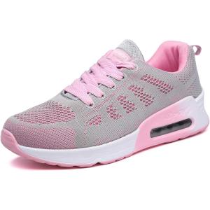 Youecci Chaussures de Course pour Femmes Légères – Chaussures de Marche Respirantes pour Sports, Tennis, Athlétisme, Gym, Baskets décontractées en Maille Anti-dérapantes(Coussin D Air Rose)