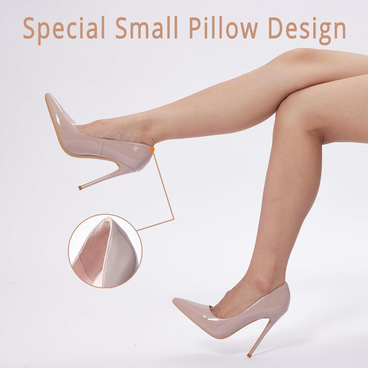 imageEscarpins Stilettos pour Femmes Stilettos Talons Hauts Pointus Fashion Escarpins Stilettos Bout ferm pour ftes banquets Occasions FormellesBeige