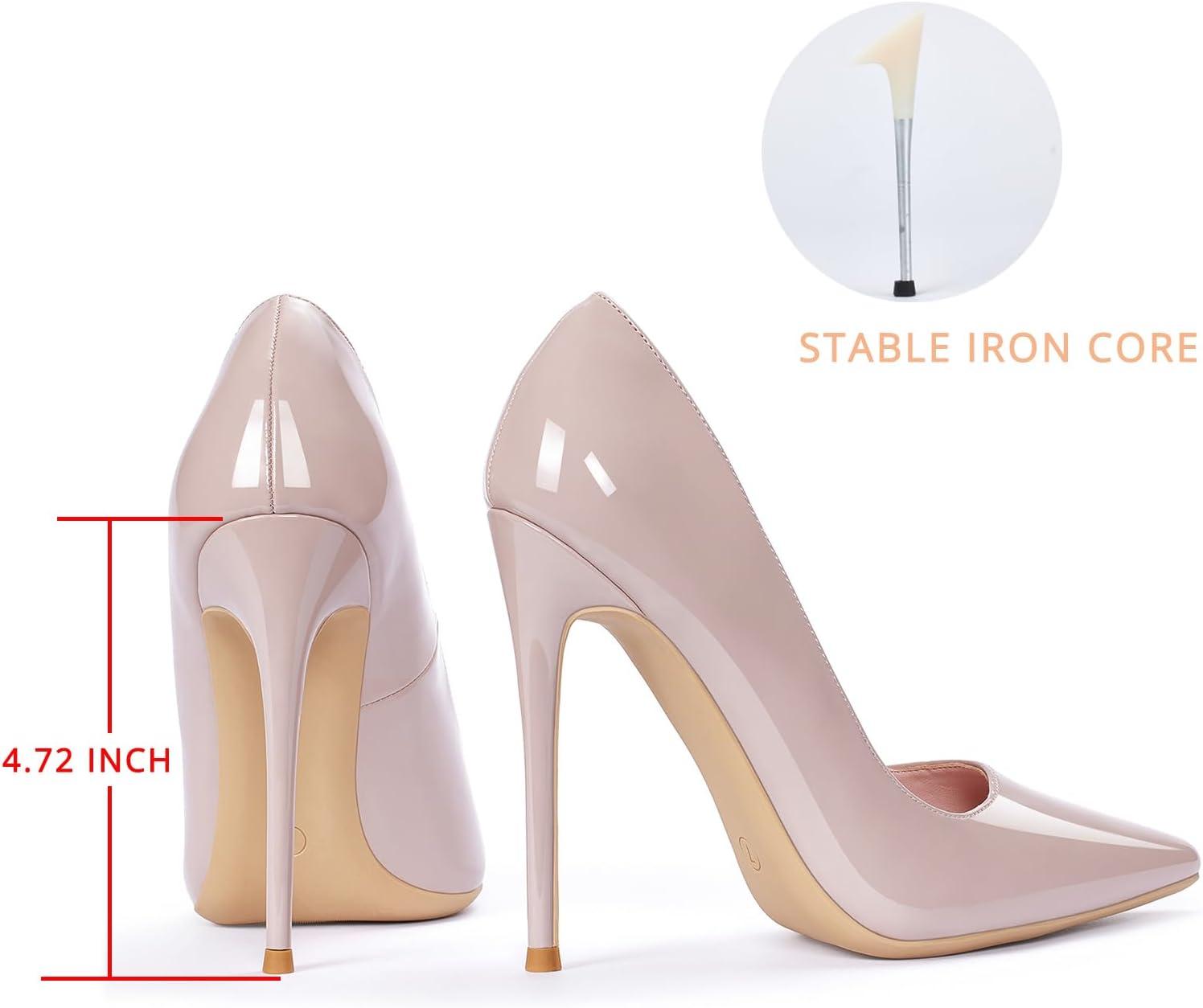 imageEscarpins Stilettos pour Femmes Stilettos Talons Hauts Pointus Fashion Escarpins Stilettos Bout ferm pour ftes banquets Occasions FormellesBeige