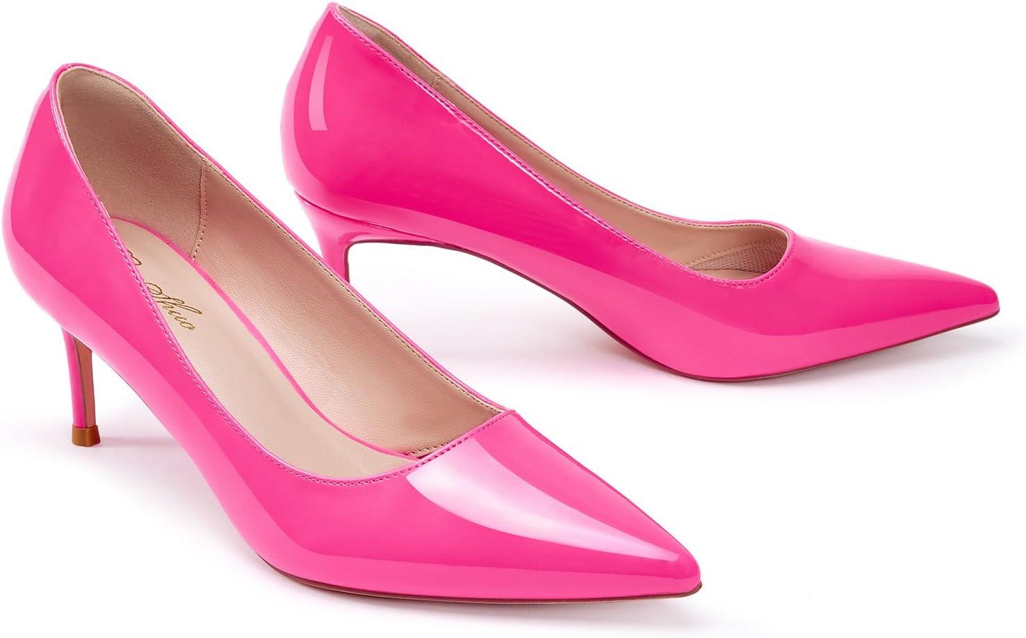 imageEscarpins Stilettos pour Femmes Stilettos Talons Hauts Pointus Fashion Escarpins Stilettos Bout ferm pour ftes banquets Occasions FormellesRose Fluorescent