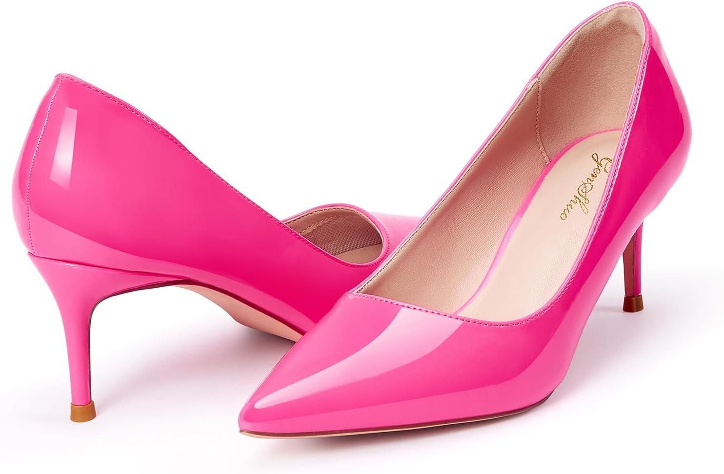 imageEscarpins Stilettos pour Femmes Stilettos Talons Hauts Pointus Fashion Escarpins Stilettos Bout ferm pour ftes banquets Occasions FormellesRose Fluorescent
