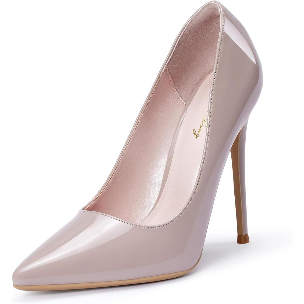 imageEscarpins Stilettos pour Femmes Stilettos Talons Hauts Pointus Fashion Escarpins Stilettos Bout ferm pour ftes banquets Occasions FormellesBeige