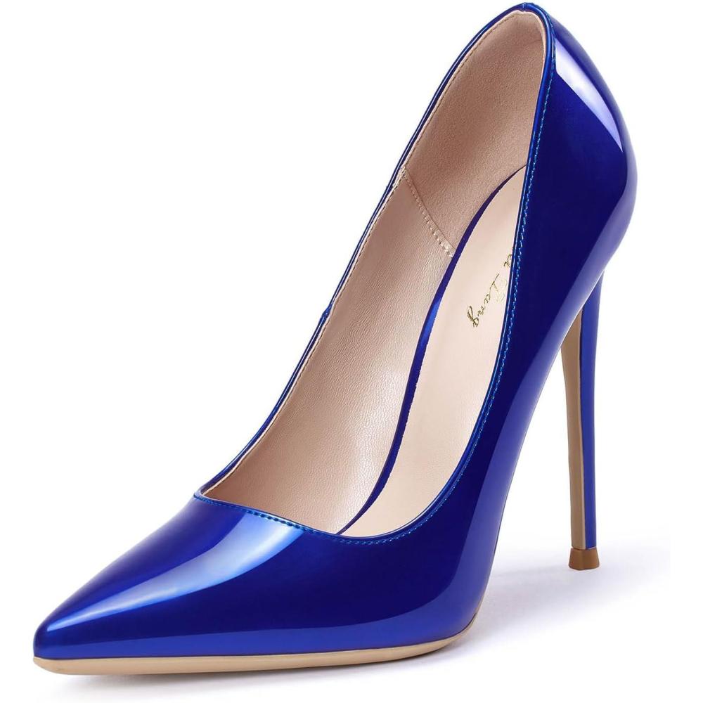 imageEscarpins Stilettos pour Femmes Stilettos Talons Hauts Pointus Fashion Escarpins Stilettos Bout ferm pour ftes banquets Occasions FormellesBleu Roi