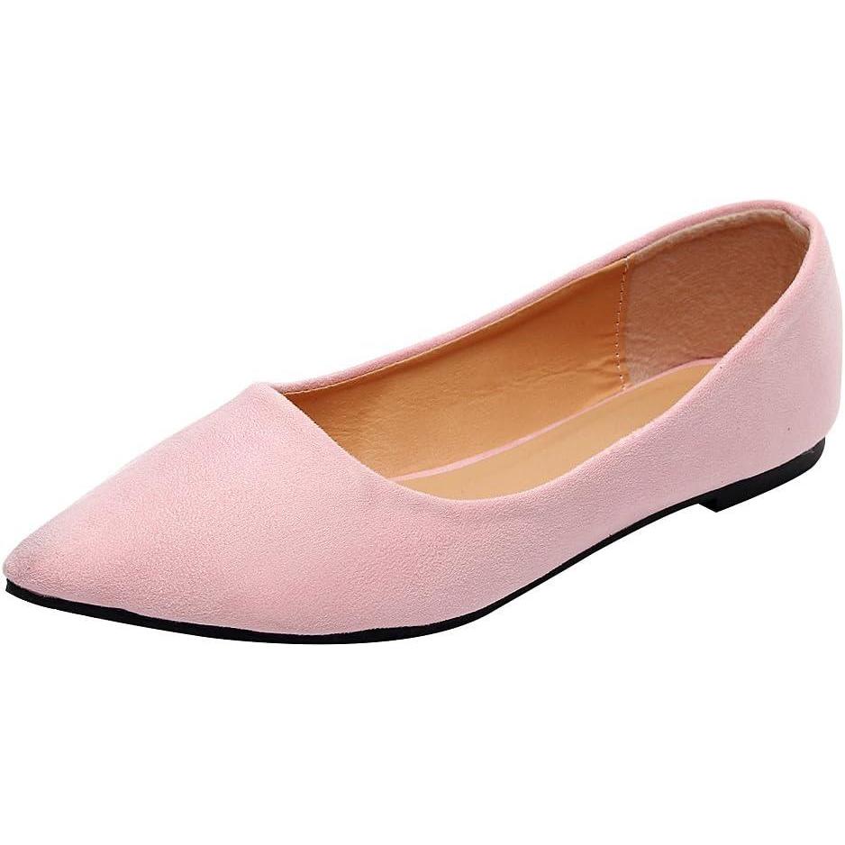 imageFemmes Bout Pointu Ballerines Poids Lger Plat EscarpinRose Flanelle