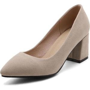Escarpins Femme Sexy Talon Haut Carré Eté Bout Pointu(Beige Chic)