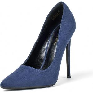 Escarpins Stilettos pour Femmes, Stilettos à Talons Hauts Pointus Fashion, Escarpins Stilettos à Bout fermé pour fêtes, banquets, Occasions Formelles(Suède Marine)