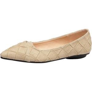 Femmes Bout Pointu Ballerines Poids Léger Plat Escarpin(Abricot)