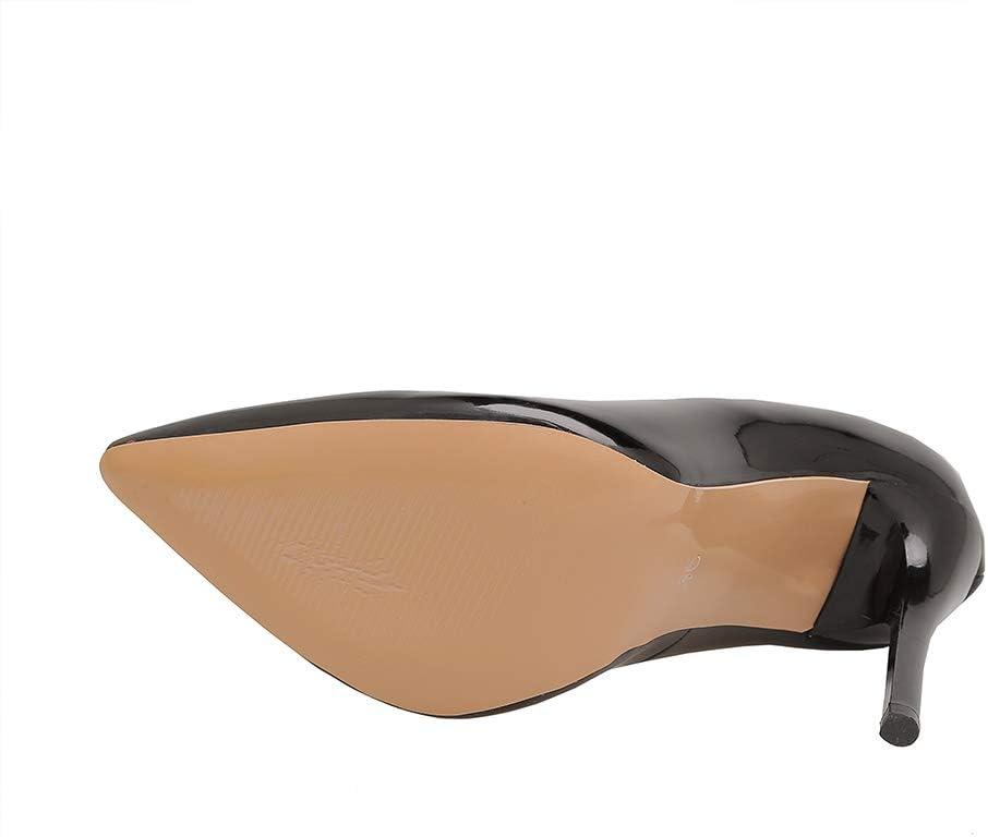 imageEscarpins sexy en cuir verni bout pointu pour femme avec talon haut de 11 cm Escarpins faciles marcher et soire pour femme Grande taille za637sNoir