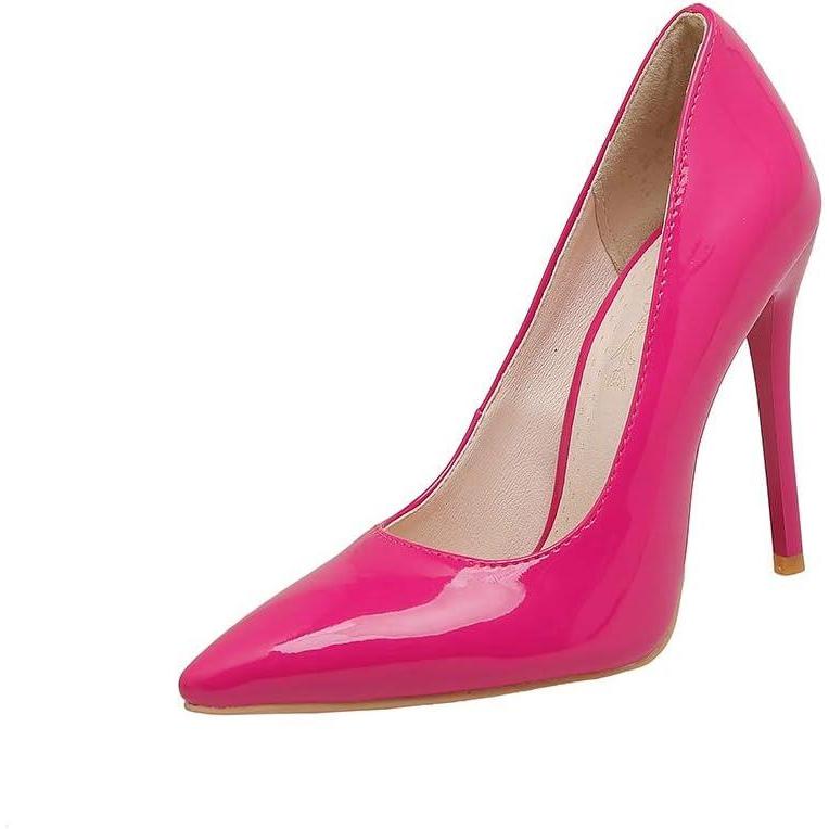 imageEscarpins sexy en cuir verni bout pointu pour femme avec talon haut de 11 cm Escarpins faciles marcher et soire pour femme Grande taille za637sRose