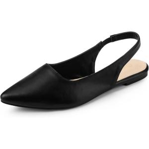 Allegra K Escarpins plats à bout pointu pour femme(Noir)