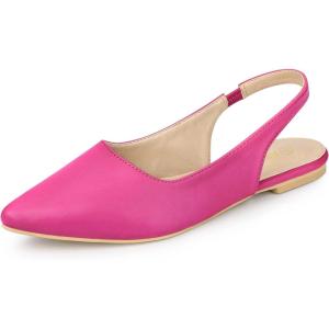 Allegra K Escarpins plats à bout pointu pour femme(Rose Vif)