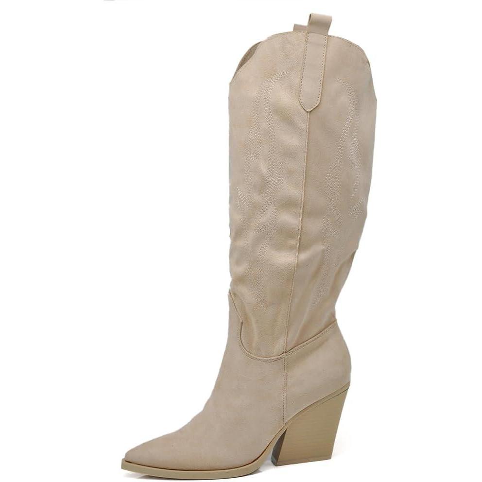 imageIF Fashion Bottes Cowboy Western Texani Chaussures Femme Pointu Camperos LY8012662 2 Beige