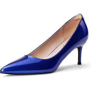 Zhabtuc Escarpins à Bout Pointu pour Femme – Talon de 6 cm, Chaussures de Bureau Confortables, Chaussures de soirée essentielles(Bleu Royal)