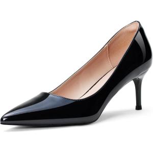 Zhabtuc Escarpins à Bout Pointu pour Femme – Talon de 6 cm, Chaussures de Bureau Confortables, Chaussures de soirée essentielles(Noir)
