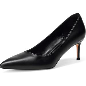 Zhabtuc Escarpins à Bout Pointu pour Femme – Talon de 6 cm, Chaussures de Bureau Confortables, Chaussures de soirée essentielles(Noir Mat)