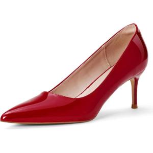 Zhabtuc Escarpins à Bout Pointu pour Femme – Talon de 6 cm, Chaussures de Bureau Confortables, Chaussures de soirée essentielles(Rouge)