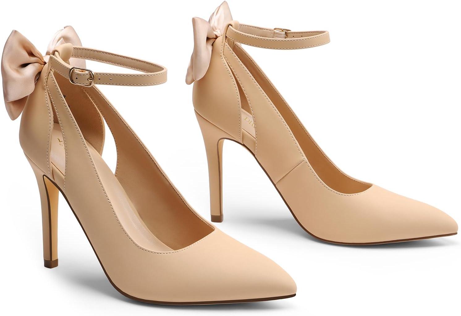 imageDREAM PAIRS Escarpins sexy talons hauts et bout pointu avec nud pour femmeNubuck