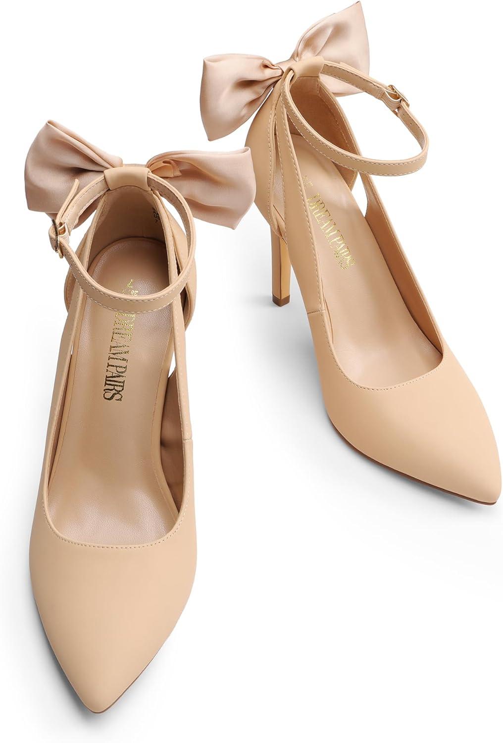 imageDREAM PAIRS Escarpins sexy talons hauts et bout pointu avec nud pour femmeNubuck
