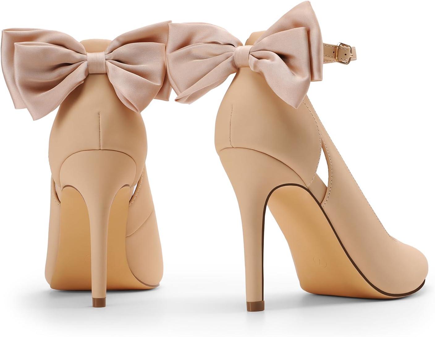 imageDREAM PAIRS Escarpins sexy talons hauts et bout pointu avec nud pour femmeNubuck