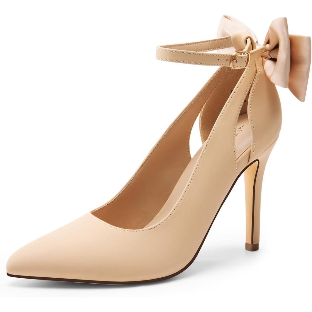 imageDREAM PAIRS Escarpins sexy talons hauts et bout pointu avec nud pour femmeNubuck