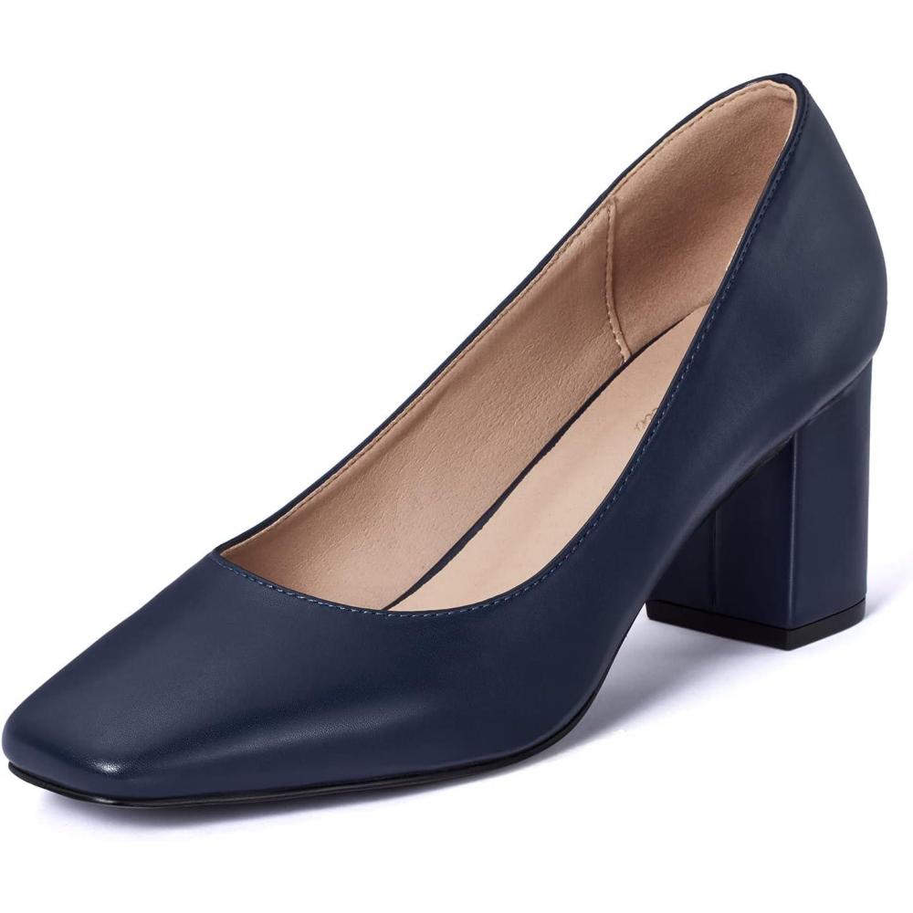 image:imageGENSHUO Femmes Mode Bout Pointu Escarpins Talons Hauts Sexy Slip on Stiletto Party Chaussures 12 CM 472INBleu Marine
