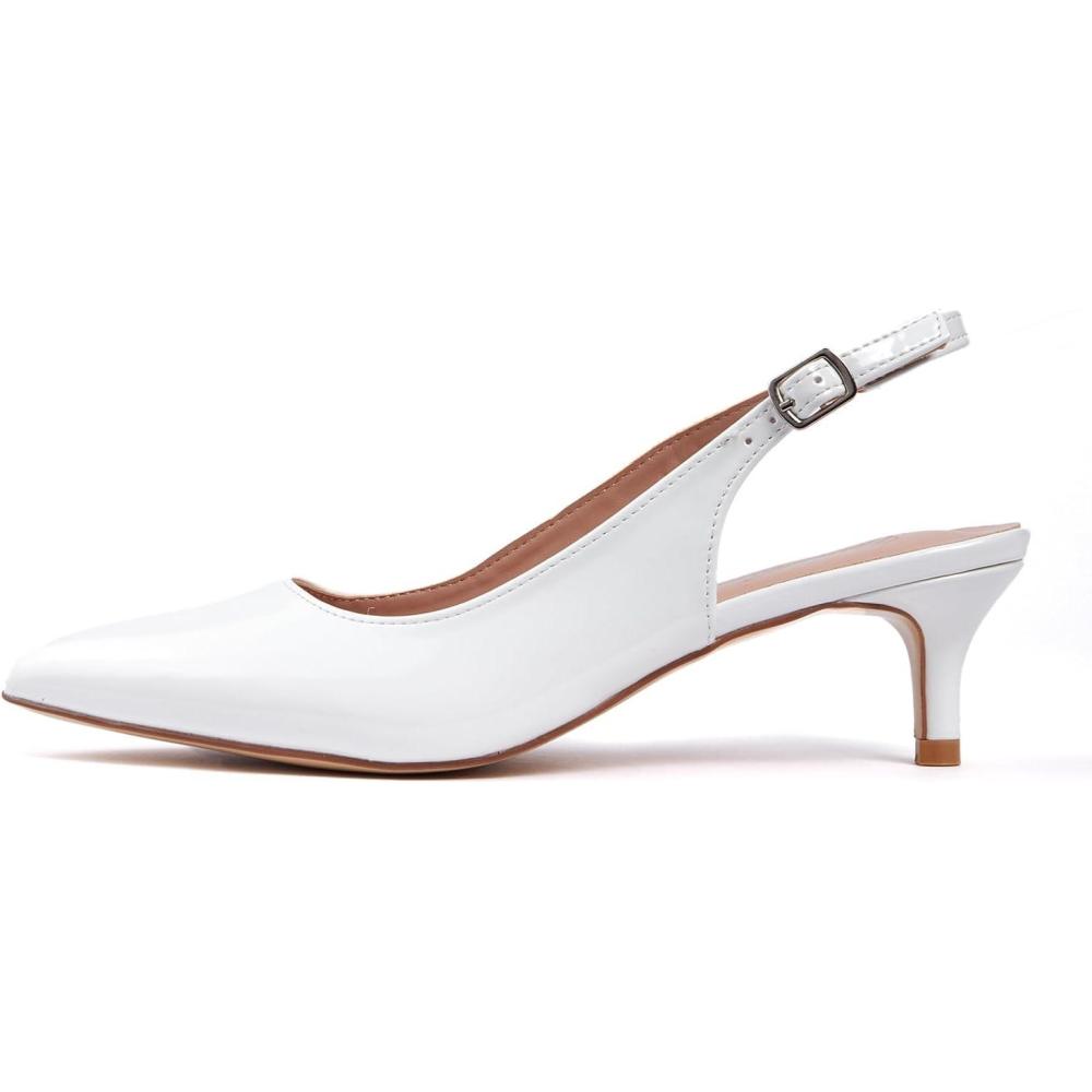 image:imageGENSHUO Femmes Mode Bout Pointu Escarpins Talons Hauts Sexy Slip on Stiletto Party Chaussures 12 CM 472INPeinture Blanche