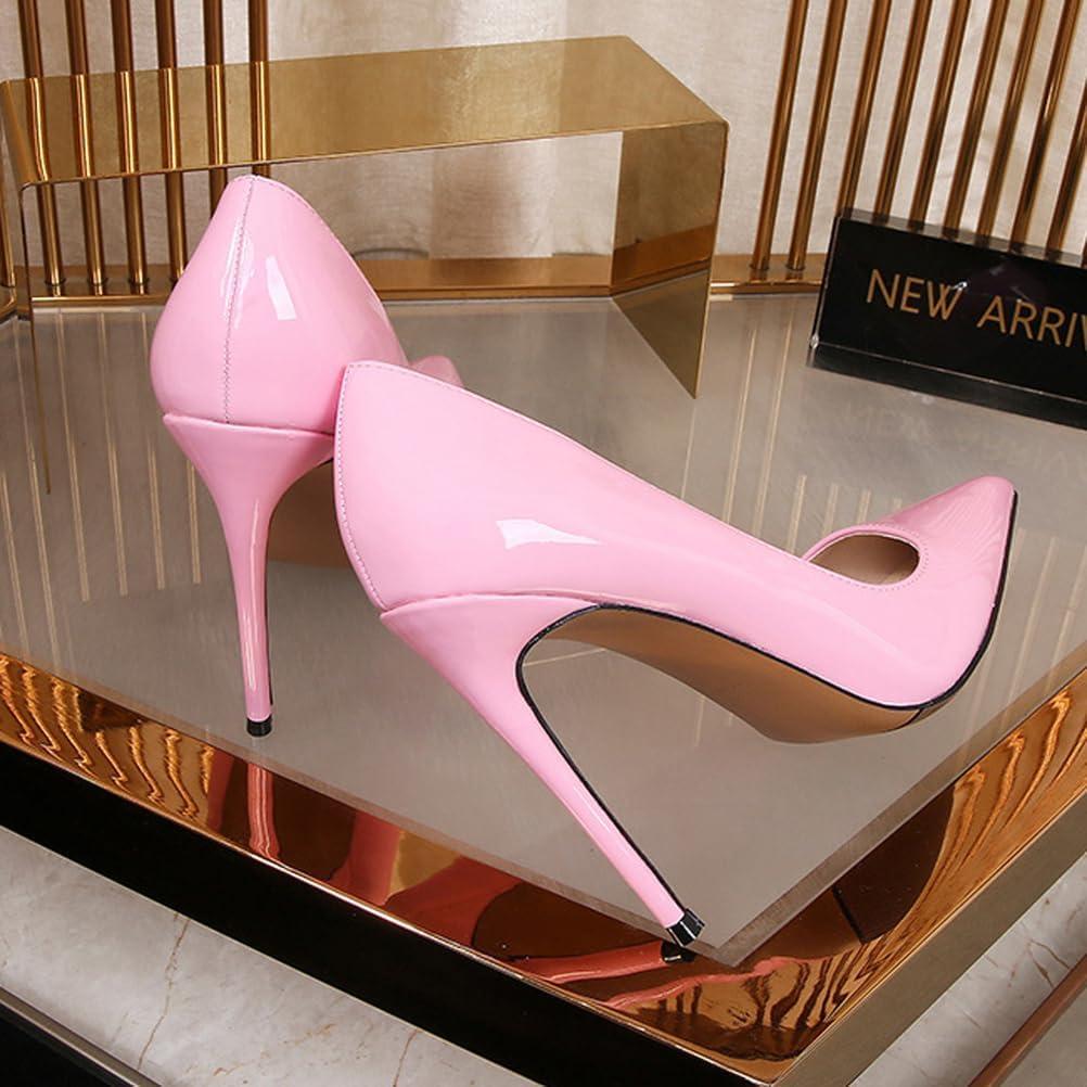 image:imageTalons Hauts de 12 cm pour Femmes Escarpins Bout Pointu et Talon Aiguille avec Soutien de la vote Plantaire pour Mariage Danse et runions daffairesPink